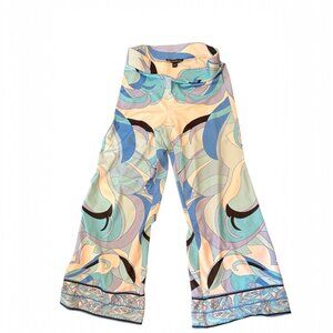 Boston Proper Blue Floral Statement Pants Size S